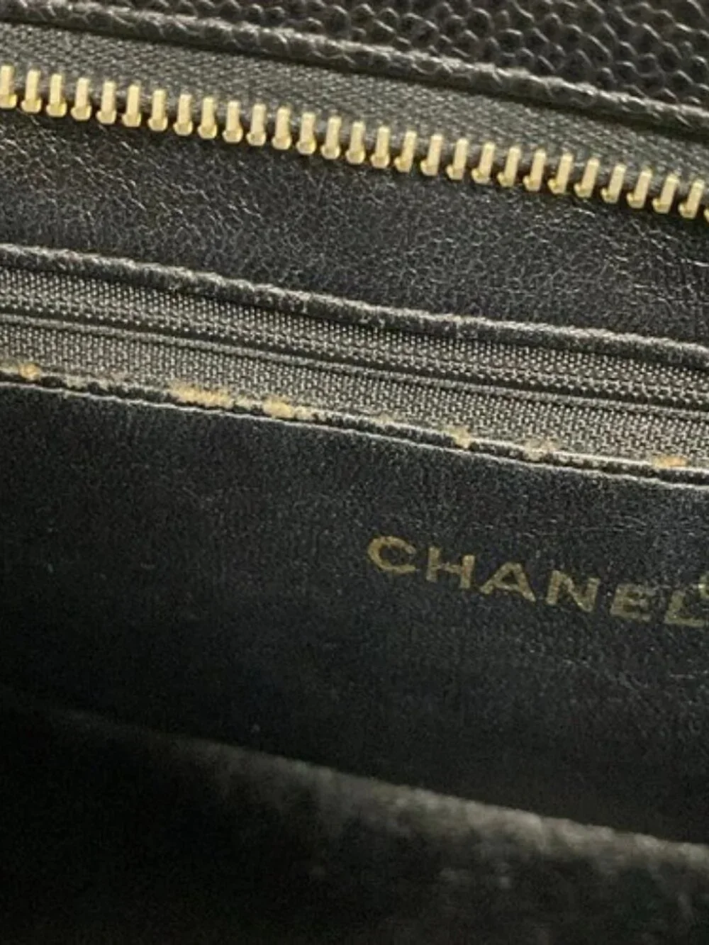 CHANEL Caviar Medallion Tote Black Calfskin Tote Bag Gold hardware